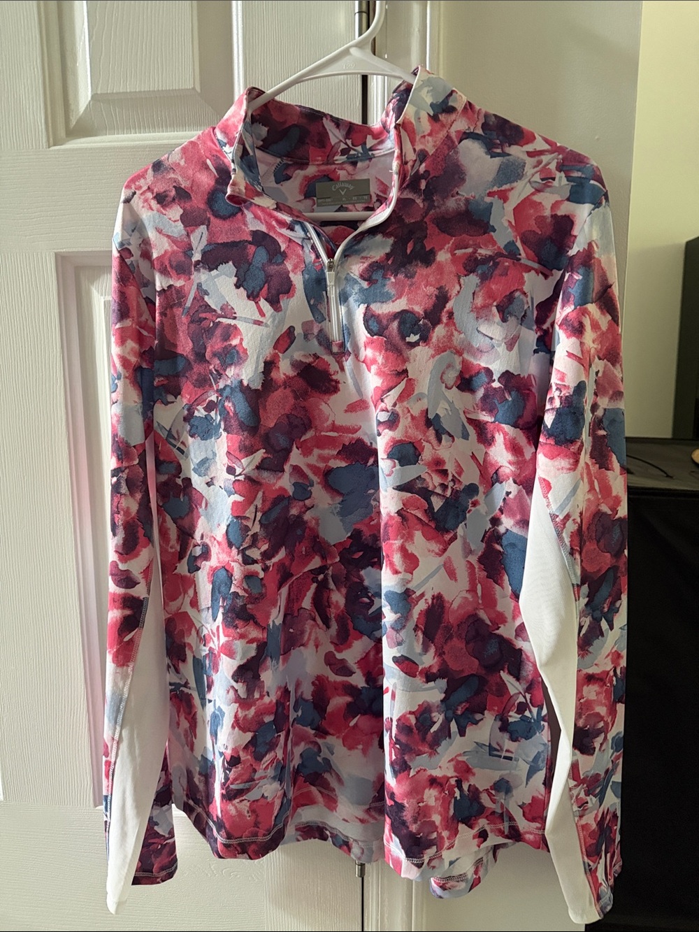 Women’s Floral Half-Zip Pullover in Pink & Blue by Calloway
